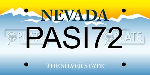 PASI72 Nevada License Plate