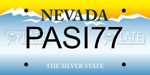 PASI77 Nevada License Plate