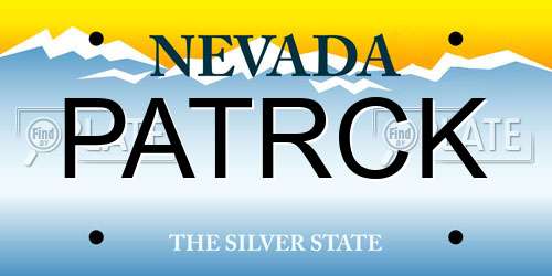 PATRCK Nevada License Plate