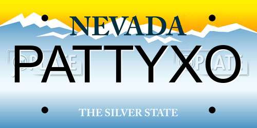 PATTYXO Nevada License Plate