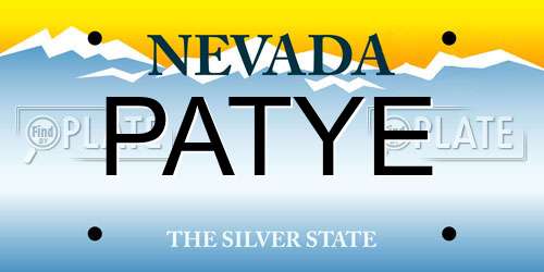 PATYE Nevada License Plate
