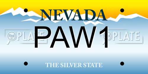 PAW1 Nevada License Plate