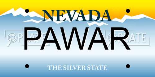 PAWAR Nevada License Plate
