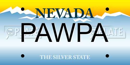 PAWPA Nevada License Plate