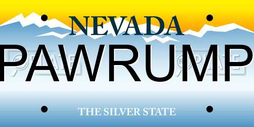 PAWRUMP Nevada License Plate