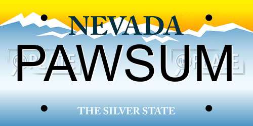 PAWSUM Nevada License Plate