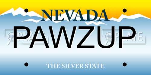 PAWZUP Nevada License Plate
