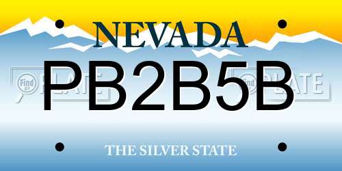 PB2B5B Nevada License Plate