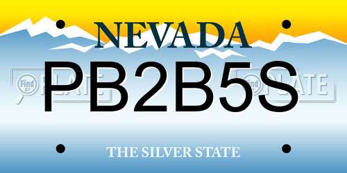 PB2B5S Nevada License Plate