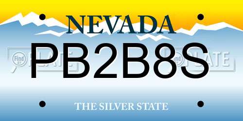 PB2B8S Nevada License Plate
