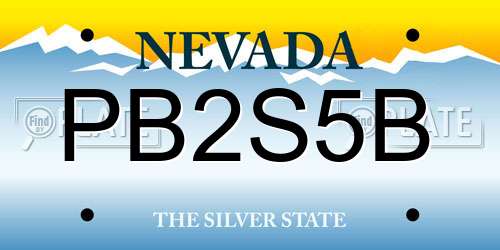 PB2S5B Nevada License Plate