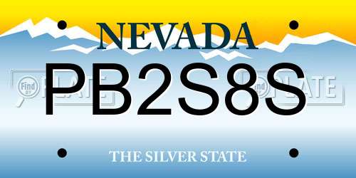PB2S8S Nevada License Plate