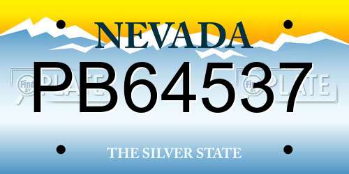 PB64537 Nevada License Plate