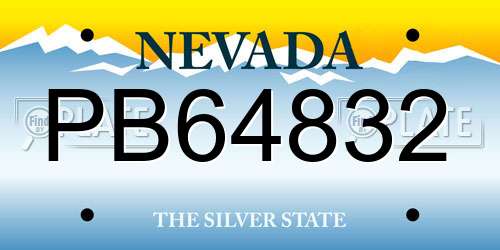 PB64832 Nevada License Plate