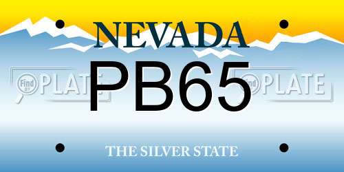 PB65 Nevada License Plate