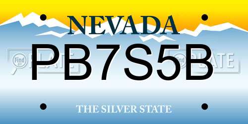PB7S5B Nevada License Plate