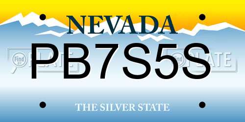 PB7S5S Nevada License Plate