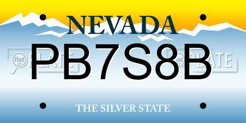 PB7S8B Nevada License Plate