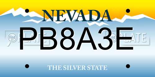 PB8A3E Nevada License Plate