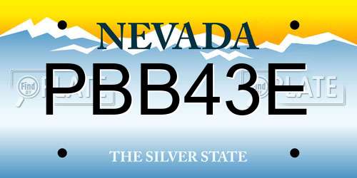 PBB43E Nevada License Plate