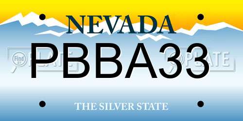 PBBA33 Nevada License Plate