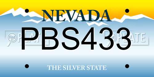 PBS433 Nevada License Plate