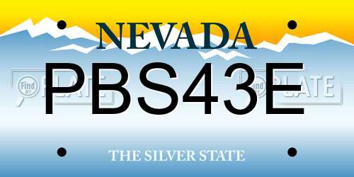 PBS43E Nevada License Plate