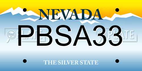 PBSA33 Nevada License Plate