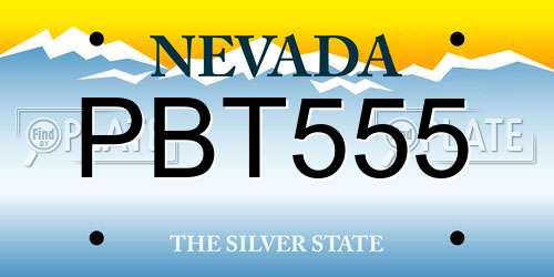 PBT555 Nevada License Plate