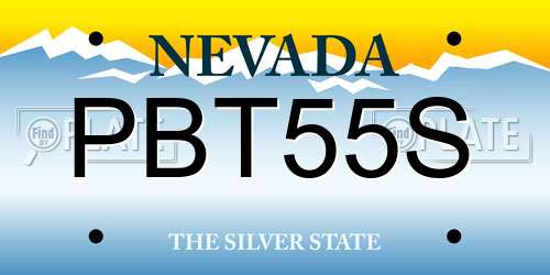 PBT55S Nevada License Plate
