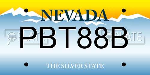 PBT88B Nevada License Plate