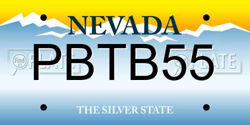 PBTB55 Nevada License Plate