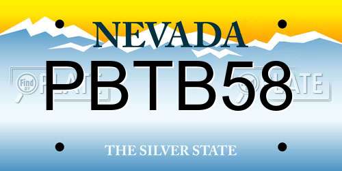 PBTB58 Nevada License Plate