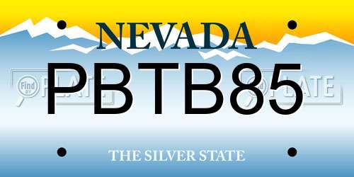 PBTB85 Nevada License Plate