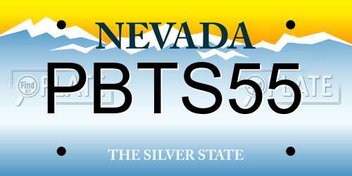 PBTS55 Nevada License Plate