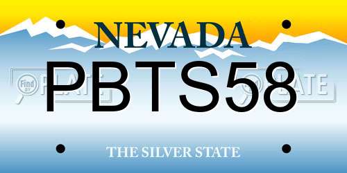 PBTS58 Nevada License Plate
