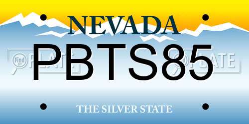 PBTS85 Nevada License Plate