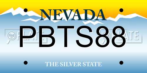 PBTS88 Nevada License Plate