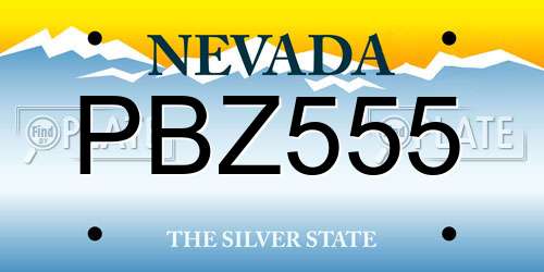 PBZ555 Nevada License Plate