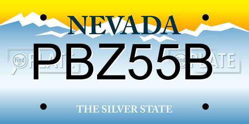 PBZ55B Nevada License Plate