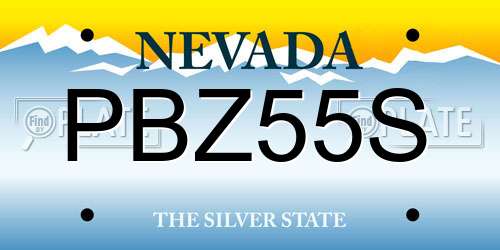 PBZ55S Nevada License Plate