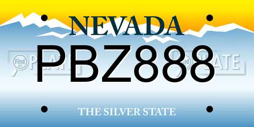 PBZ888 Nevada License Plate
