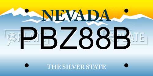 PBZ88B Nevada License Plate