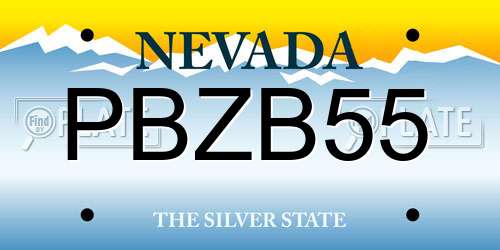 PBZB55 Nevada License Plate