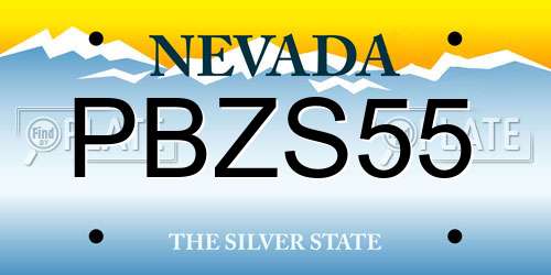 PBZS55 Nevada License Plate