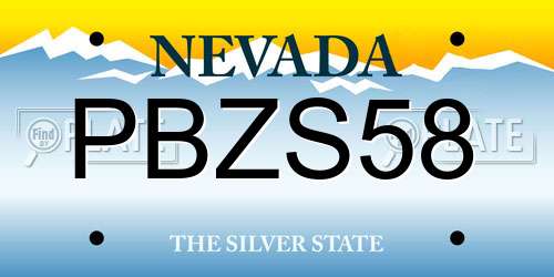 PBZS58 Nevada License Plate