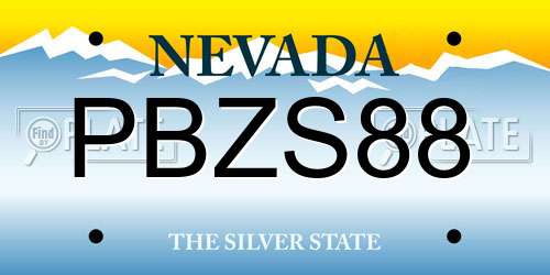 PBZS88 Nevada License Plate