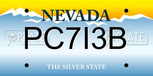 PC7I3B Nevada License Plate
