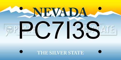 PC7I3S Nevada License Plate