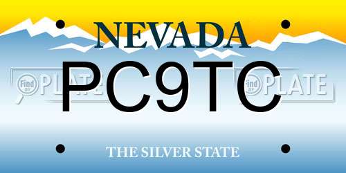 PC9TC Nevada License Plate